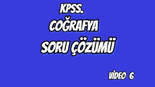 Kpss Coğrafya  soru Çözümü