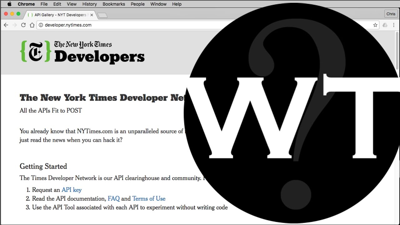How to Use the NYTimes Developer API (2017)  YouTube