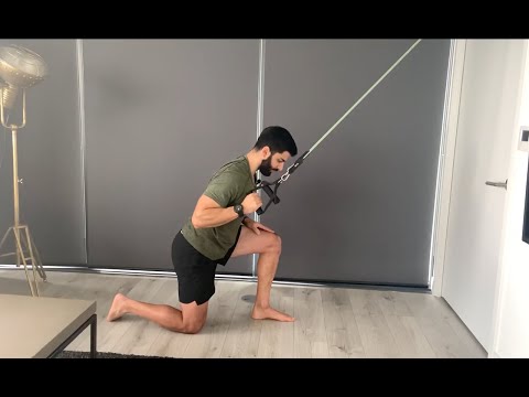 Half-Kneeling One-Arm Band Lat Pulldown