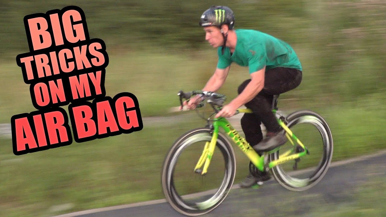 BIG TRICKS ON MY AIR BAG 4 DIFFERENT BIKES! YouTube