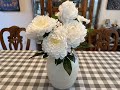 Artificial flowers in a vase - real-feeling bouquet! BTHM DSGN 24 Inch White Fake Real Touch Peony F