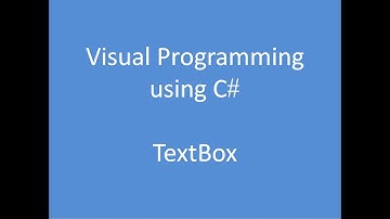 Lecture #1: Visual Programming using C# - TextBox (باللغة العربية)