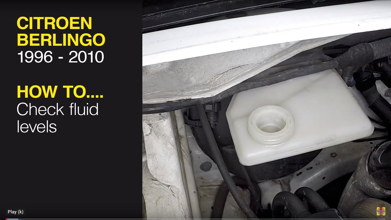 How to check the fluid levels on a Citroen Berlingo / Peugeot Partner (1996-2010) - YouTube