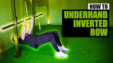 How To Do An UNDERHAND GRIP BENT KNEE BARBELL INVERTED ROW | Exercise Demonstration Video and Guide