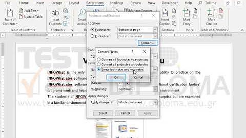 Convert all footnotes to endnotes and all endnotes to footnotes.