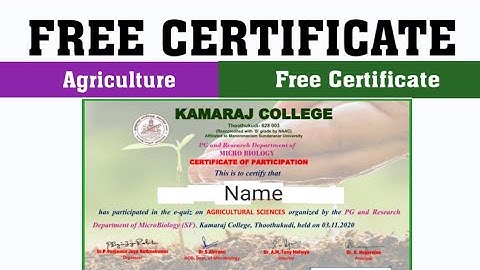 AGRICULTURE CERTIFICATE QUIZ l ONLINE CERTIFICATE QUIZ l FREE CERTIFICATE IN 1 MINUTES #Agriculture