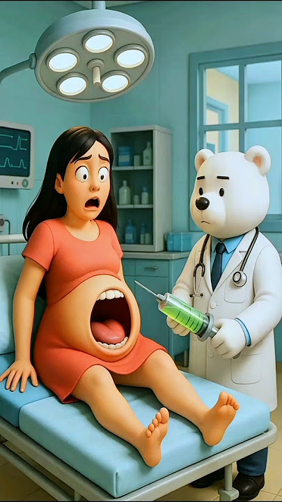 Evolution animasi : bear doctor examines pregnant woman🥰 crissty✅ #cute #cat #animasi #love #funny