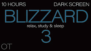 BLIZZARD| Howling Wind & Blowing Snow Sounds for Sleeping| Relaxing| Studying| DARK BLACK SCREEN V3