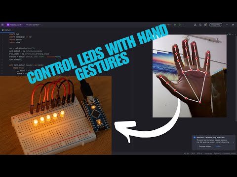 How to Control  LEDs with Hand Gestures using OpenCV, Mediapipe and Arduino🚀