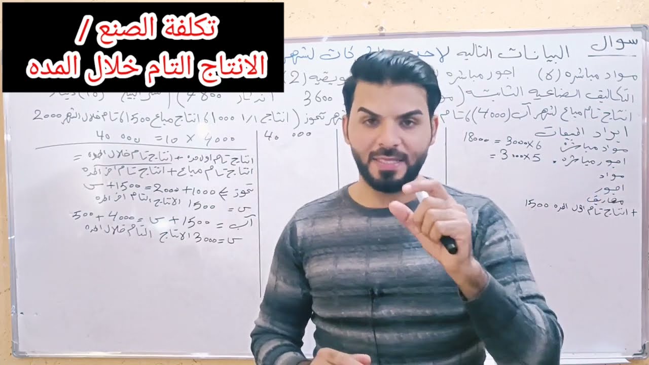 قائمة التكاليف والايرادات وفق النظرية الكليه