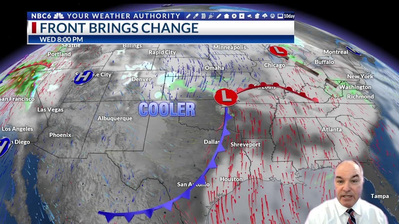 Front brings a little rain, wind, & cooler temperatures - YouTube