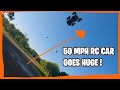 TRAXXAS XMAXX RC CAR 50MPH HUGE JUMP INTO MUD #shorts #youtubeshorts #traxxas #xmaxx #cars #fast