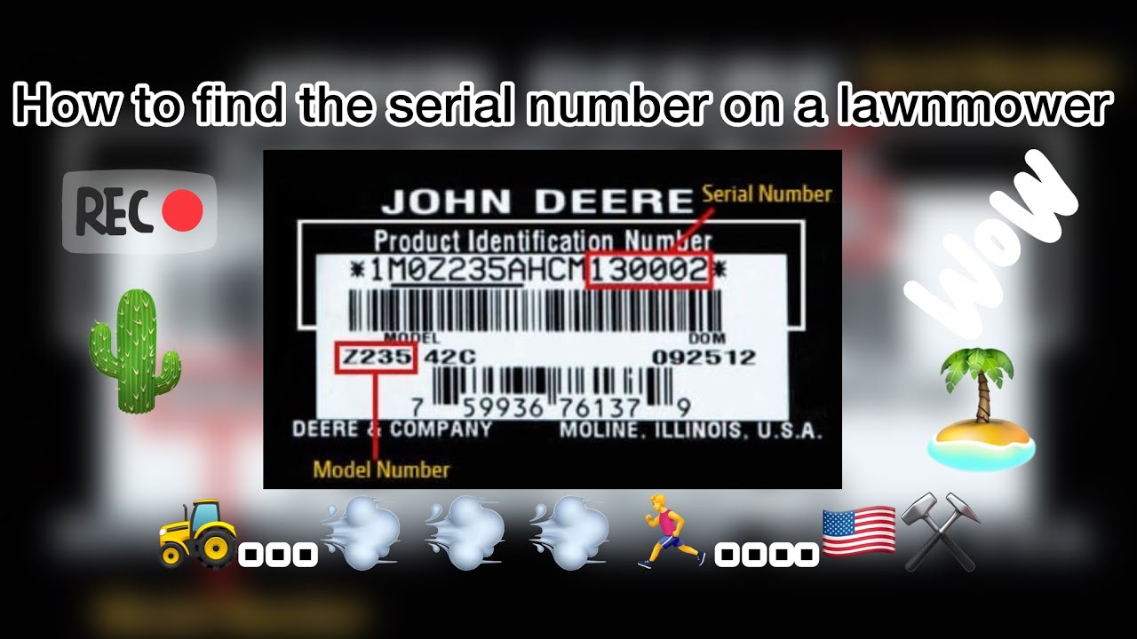 How to find the serial number on a riding lawn mower | self propelled ...