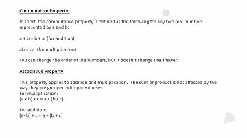 Commutative and Associative Properties of Addition and Multiplication