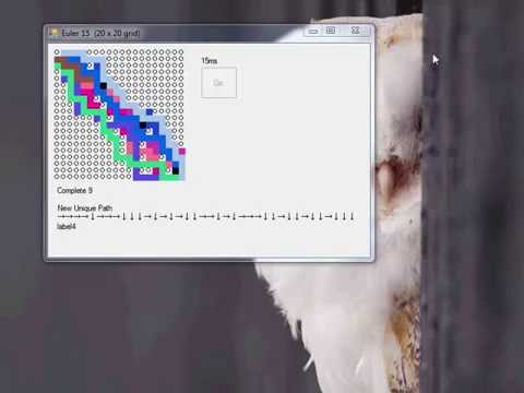 Visualizing Project Euler Problem 15  | Lattice Paths