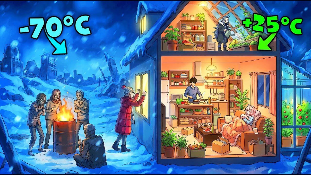 Nagtayo Siya ng Isang Fortified Base na may Walang Hanggang Pagkain sa Gitna ng Ice Apocalypse!