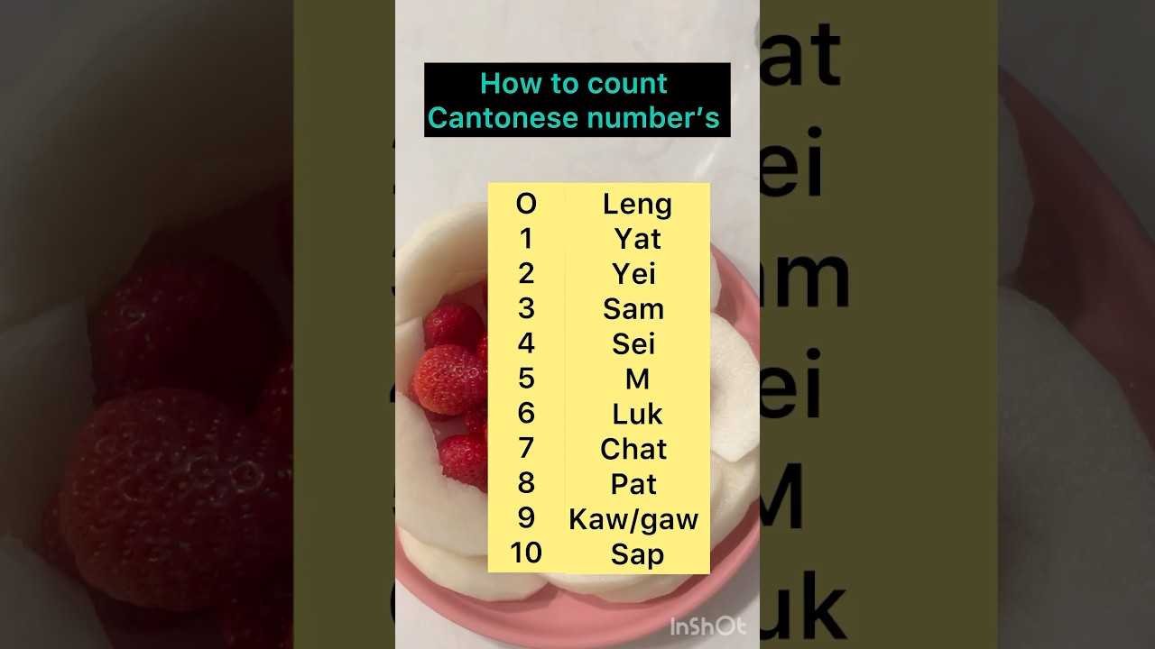 How to count numbers in Cantonese 