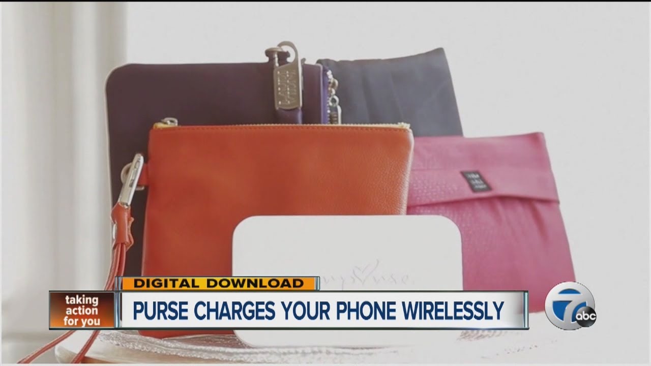 Purse charges phone
