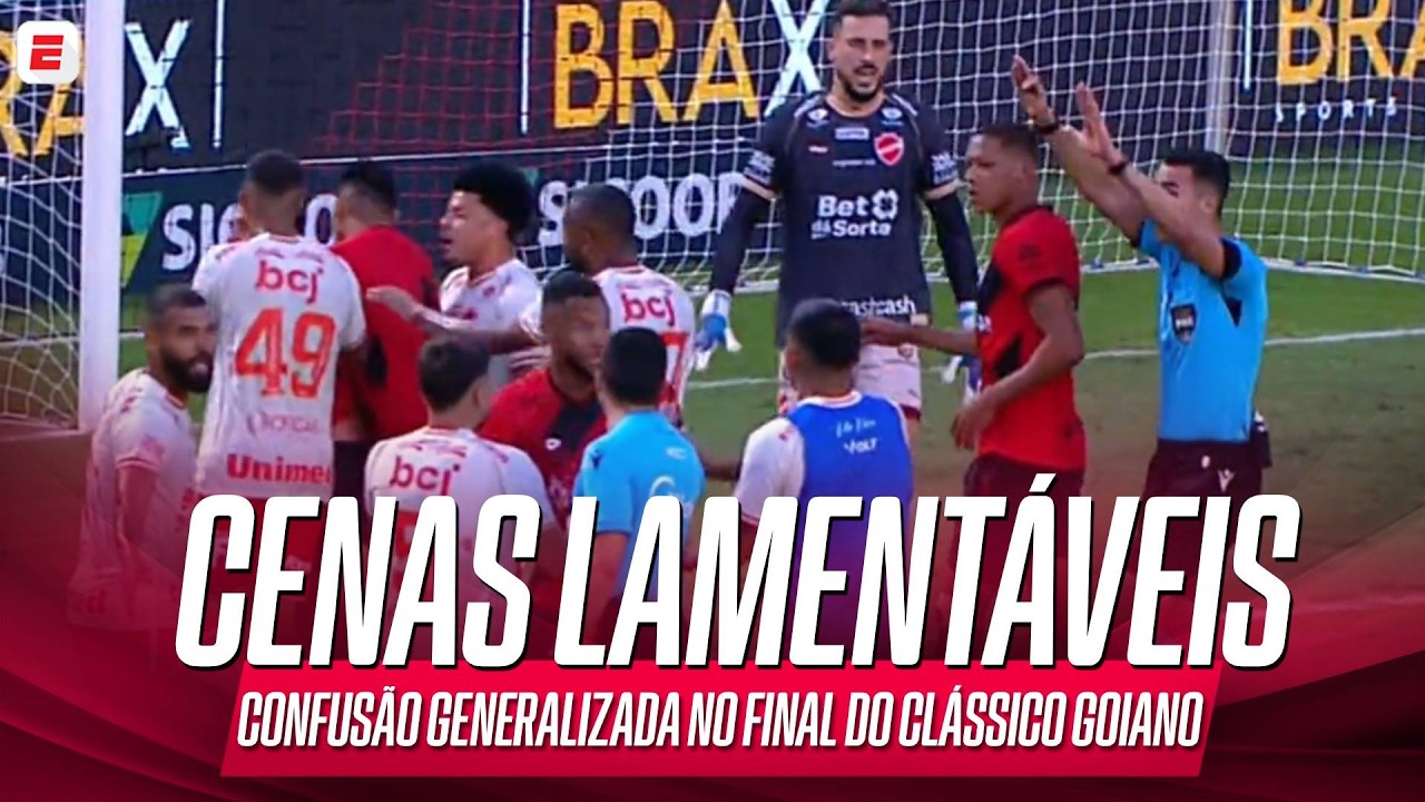 PROVOCAÇÃO VIRA CONFUSÃO GENERALIZADA NO FINAL DE ATLÉTICO-GO 0x2 VILA NOVA NA SÉRIE B