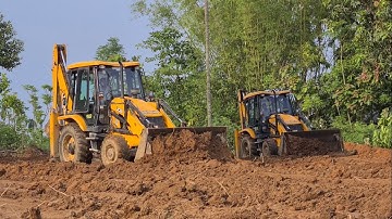 Jcb Machine pushing soil- Jcb machine planning land video