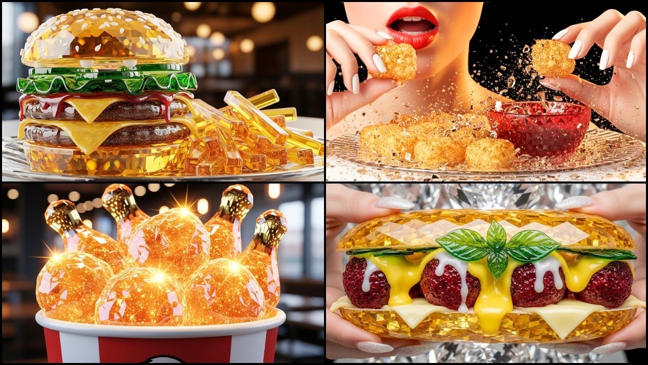 Glass FAST FOOD ASMR Compilation | Big Mac, Nuggets, Meatball Sub & KFC Chicken Bucket 🤯🎧