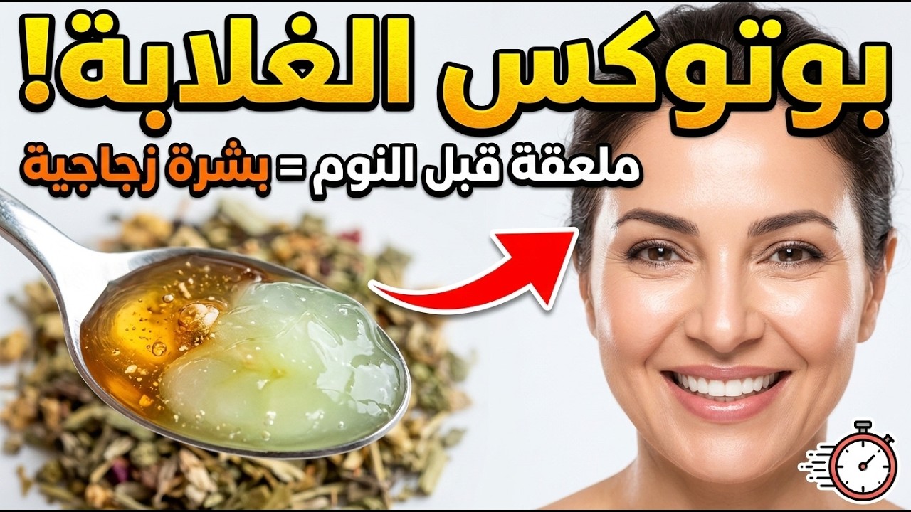 أقوى كولاجين طبيعي في بيتك.. ملعقة واحدة قبل النوم تشد الوجه وتخفي التجاعيد كأنكِ في العشرين!