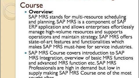 SAP MRS Online Training Course in USA|SAP MRS Online Training Course in UK