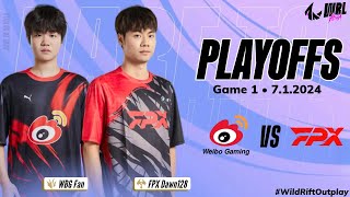 WBG vs. FPX • Game 1 (Bo7) | Playoffs | WRL Asia 2023 Season 2