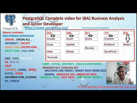 PostgreSQL Complete free Video for Business Analysis  (BA) and Junior Developer with pgAdmin