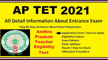 AP TET 2021 - Andhra Pradesh TET, Notification, Dates, Application, Eligibility, Admit Card
