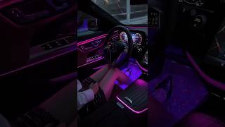 DIY starry sky ambient footwell light installation, wireles charging #carambientlights #mercedesbenz