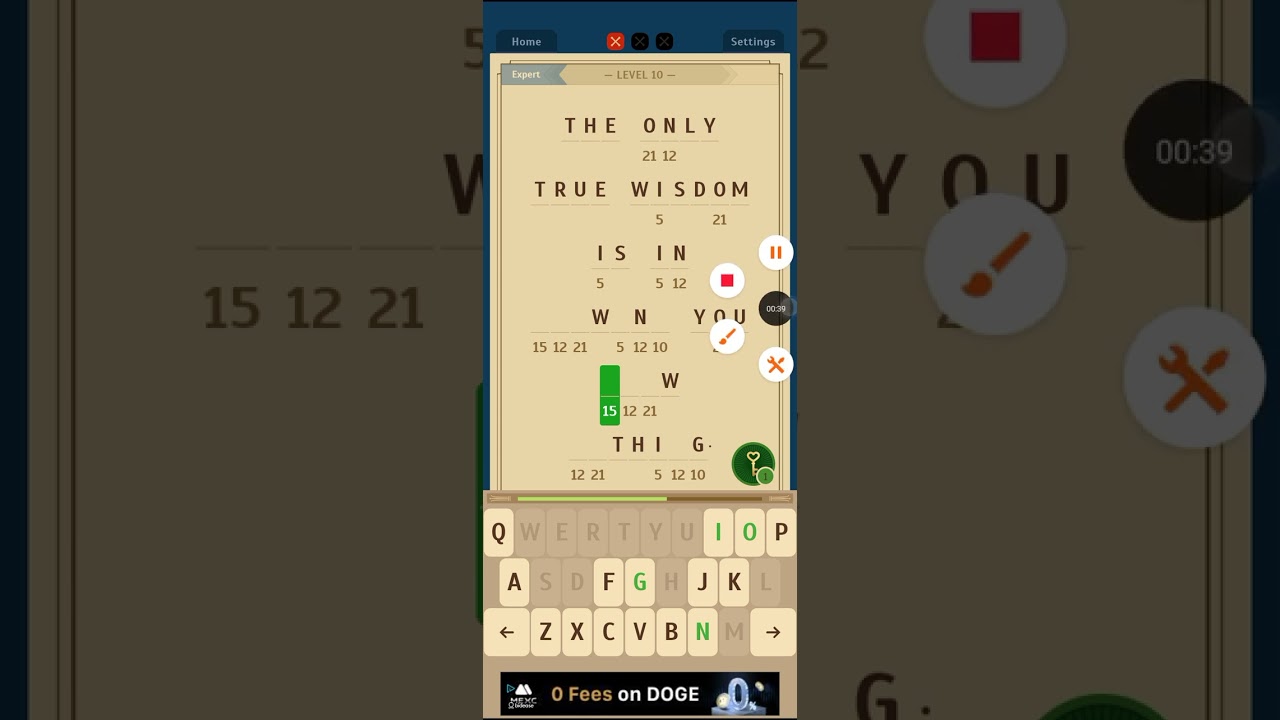 Cryptogram Great Quotes #1 – Level 10| Puzzle Solved