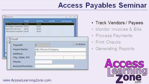 Microsoft Access Payables Seminar