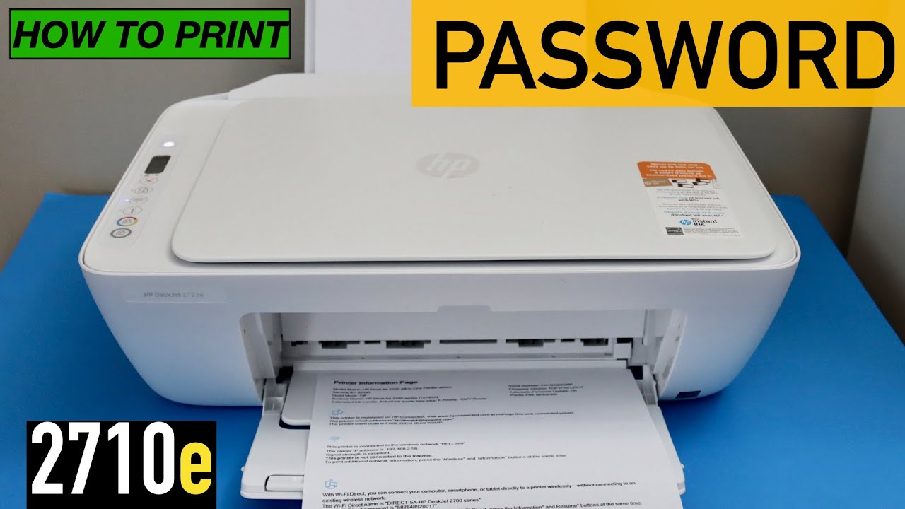 HP DeskJet 2710e Printer Password. 