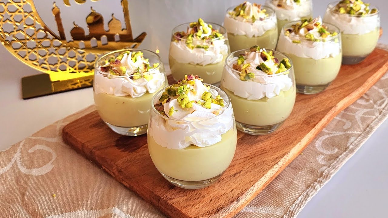 Crème dessert à la pistache façon Danette 🍵| Recette de dessert facile pour le Ramadan 🌙