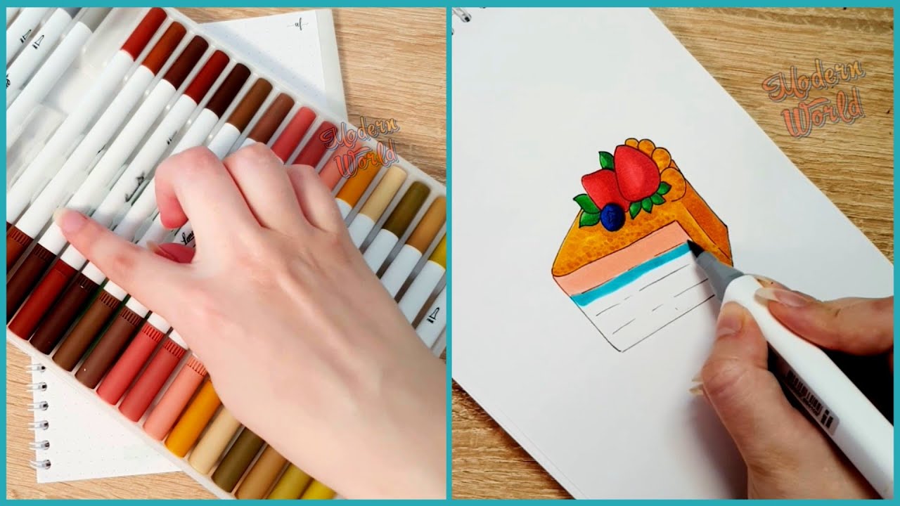 How To Draw Simple Cute Drawings With Markers! Creative Drawing Ideas For Beginners. Satisfying Art