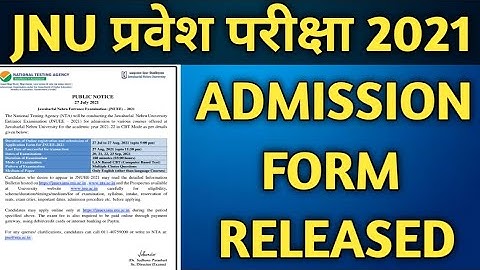 JNU Entrance Admission Form Released 2021/How to fill JNU Admission form 2021.