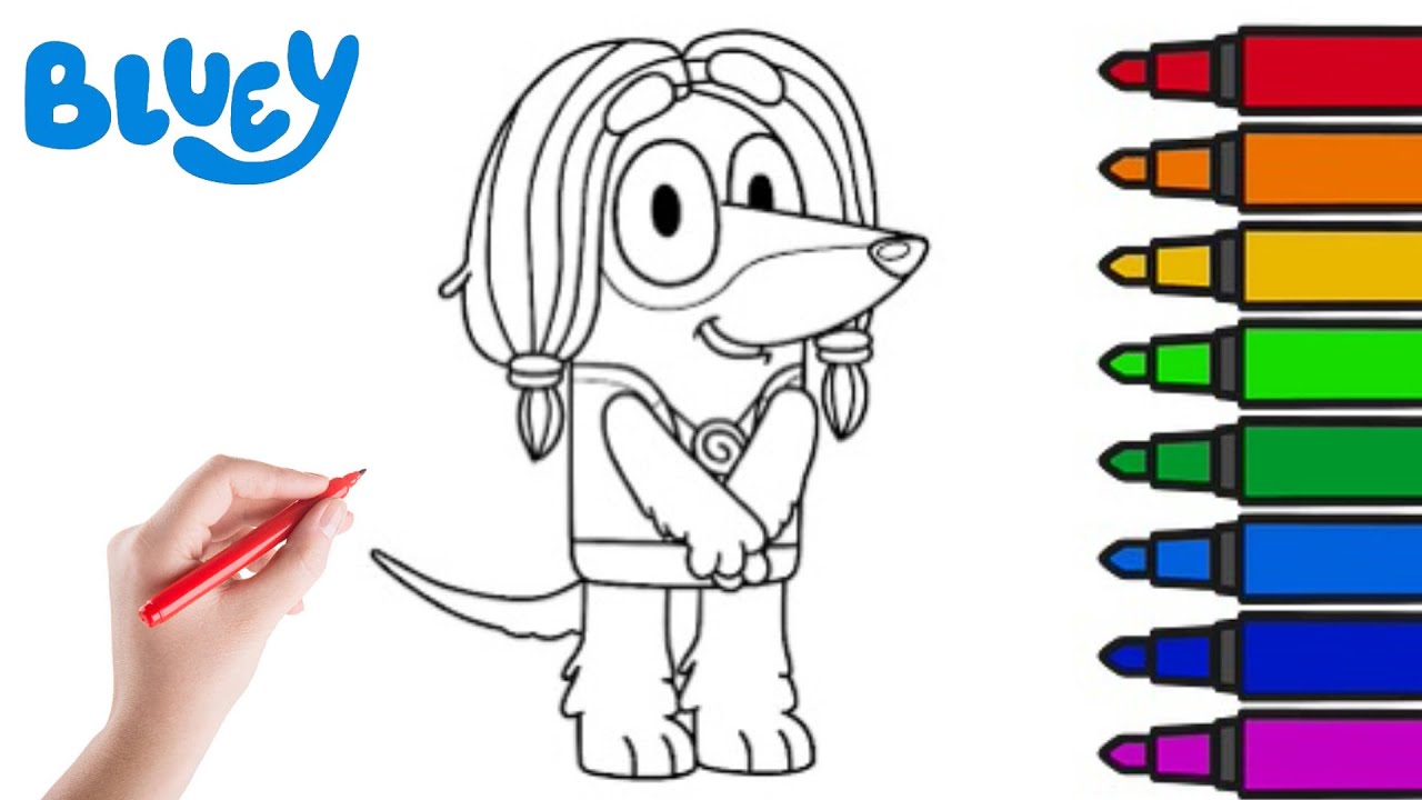 Coloring Indy from Bluey/ Indy coloring page for kids - YouTube