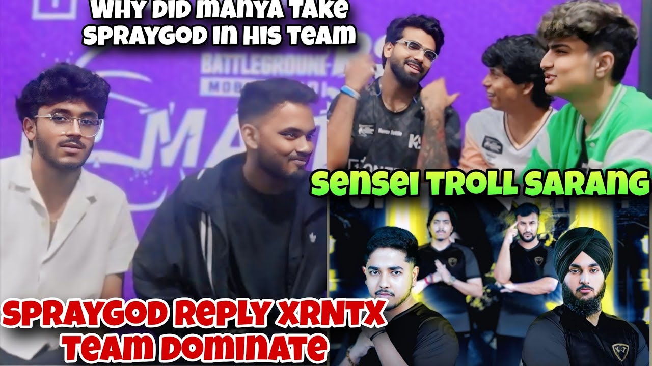 Spraygod Reply x RNTx Team Dominate😱 Sensei Troll Sarang Spraygod 😂 Why Manya Take Spraygod his team