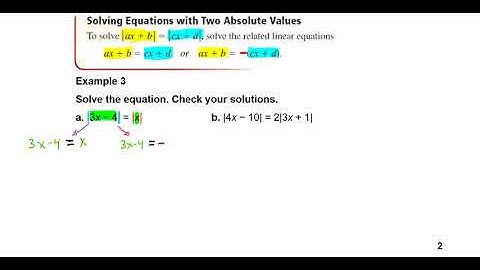 Solving Equations with Two Absolute Values Video