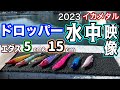 2023[イカメタル]ドロッパー水中映像・エダスの長さ違いを撮ってみた。
