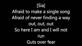 Eminem Feat Sia  Guts Over Fear  lyrics 'New 2014' mix