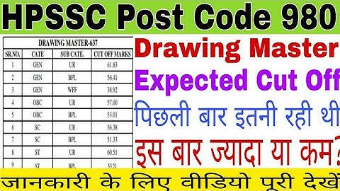 drawing master post code 980 result || post code 980 cut off || drawing master expected cut off