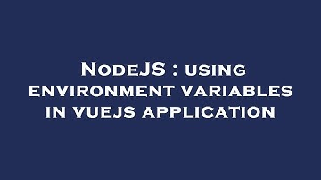 NodeJS : using environment variables in vuejs application