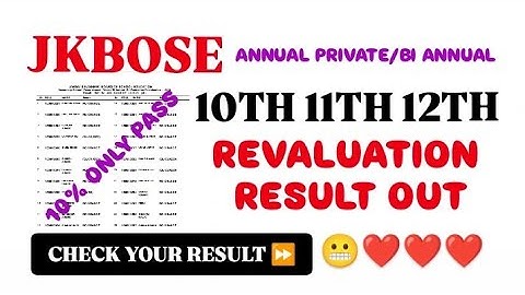 JKBOSE Class 10th,11th,12th Revaluation Result Out 2024 , Check Result Fast ⏩