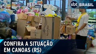 Universidade em Canoas se torna abrigo para oito mil pessoas durante chuvas | SBT Brasil (10/05/24)