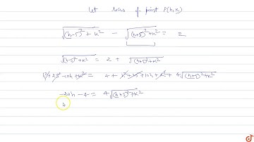 If the locus of the point which moves so that the difference (p) 0 of its distance from the po...
