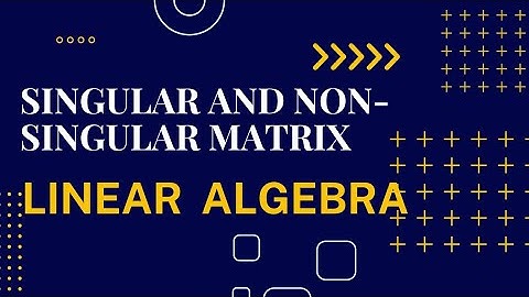 Singular and Non Singular Matrix (Definition with Examples) | Linear Algebra