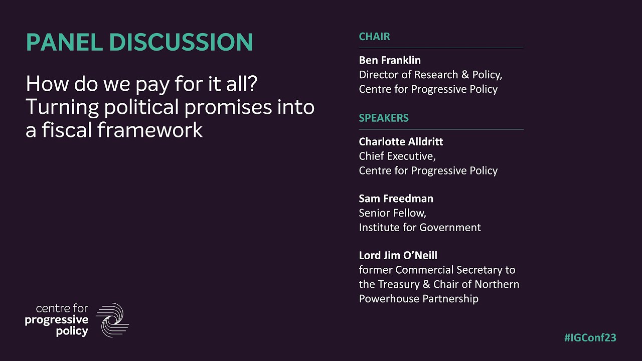 Inclusive Growth Conference 2023, How do we pay for it all?