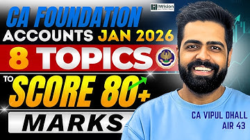 ca foundation accounts most important topic Jan 2026 | CA Vipul Dhall